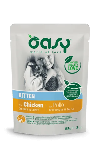 Oasy cat bocconcini kitten bustina 85 gr