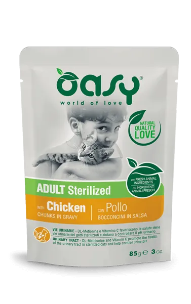 Oasy cat bocconcini sterilized pollo bustina 85 gr