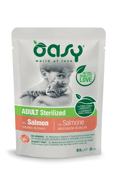 Oasy cat bocconcini sterilized salmone bustina 85 gr