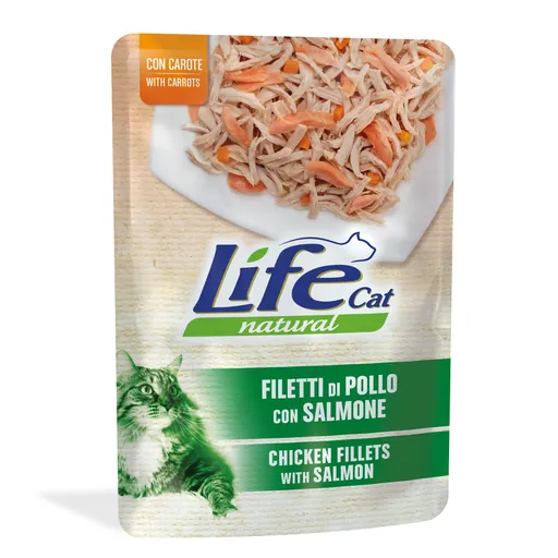 Life cat pollo salmone e carote bustina 70 gr