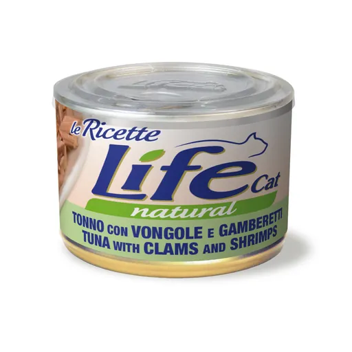 Life cat tonno vongole e gamberetti lattina 150 gr