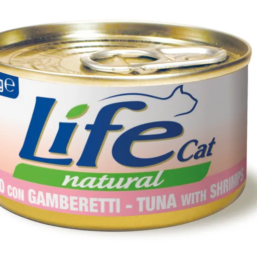 Life cat tonno e gamberetti lattina 85 gr