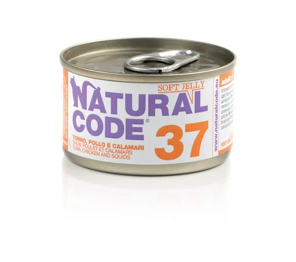 Natural code gatto tonno pollo e calamari lattina 85 gr