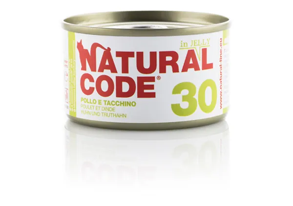 Natural code gatto pollo e tacchino jelly lattina 85 gr