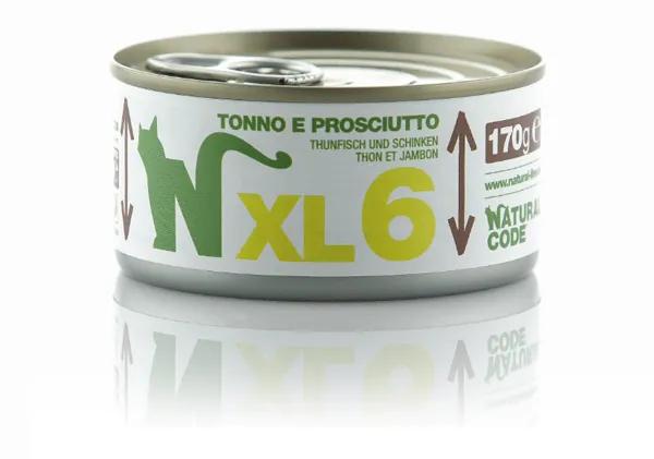 Natural code gatto tonno e prosciutto lattina 170 gr