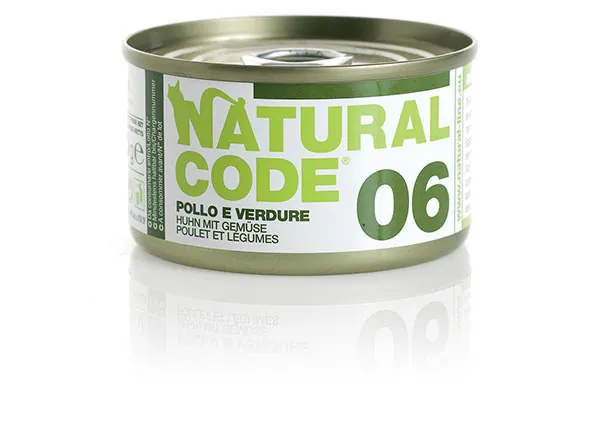 Natural code gatto pollo e verdure lattina 85 gr