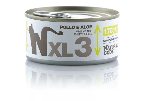 Natural code gatto pollo e aloe lattina 170 gr