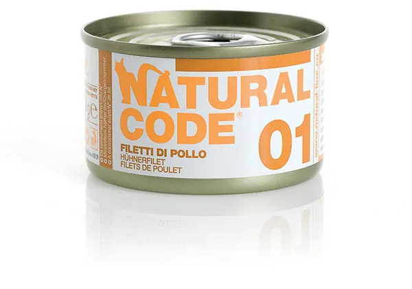 Natural code gatto filetto di pollo lattina 85 gr