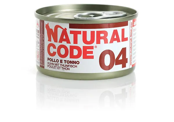 Natural code gatto tonno e pollo lattina 85 gr