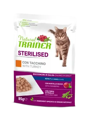 Trainer natural cat multipack sterilized tacchino 4 bustine 85 gr