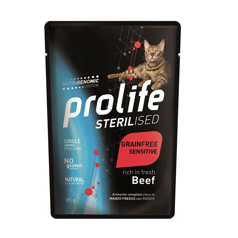 Prolife cat grain free sterilized manzo bustina 85 gr