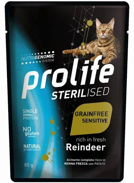 Prolife cat grain free sterilized renna bustina 85 gr