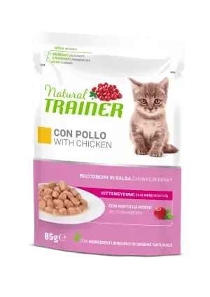 Trainer natural cat multipack kitten & young pollo 4 bustine 85 gr