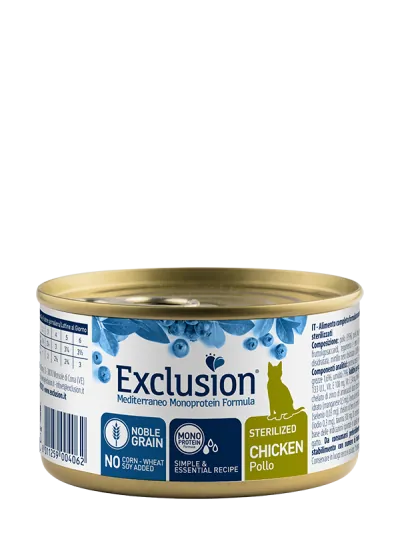 Exclusion cat mediterraneo sterilized pollo lattina 85 gr