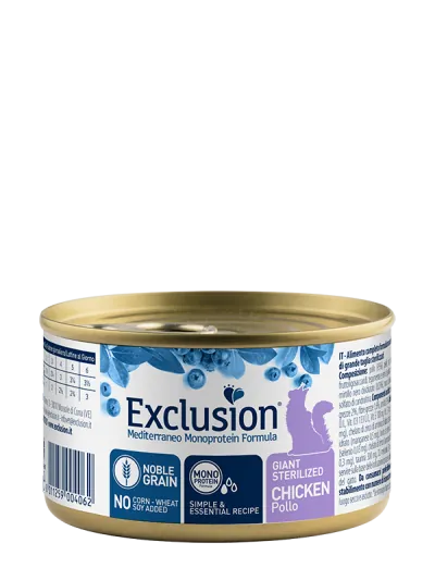 Exclusion cat mediterraneo giant sterilized pollo lattina 85 gr