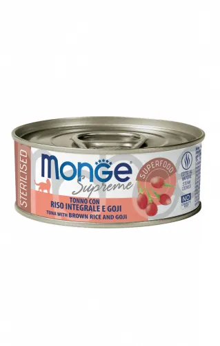 Monge supreme sterilized tonno riso e goji lattina 80 gr
