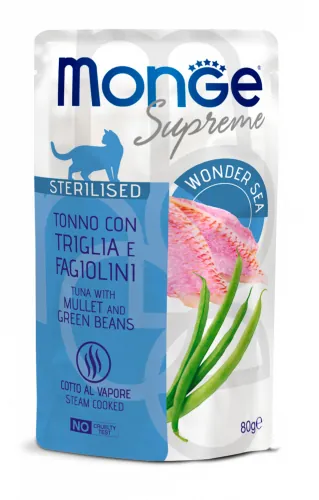 Monge supreme sterilized tonno triglia e fagiolini bustina 80 gr