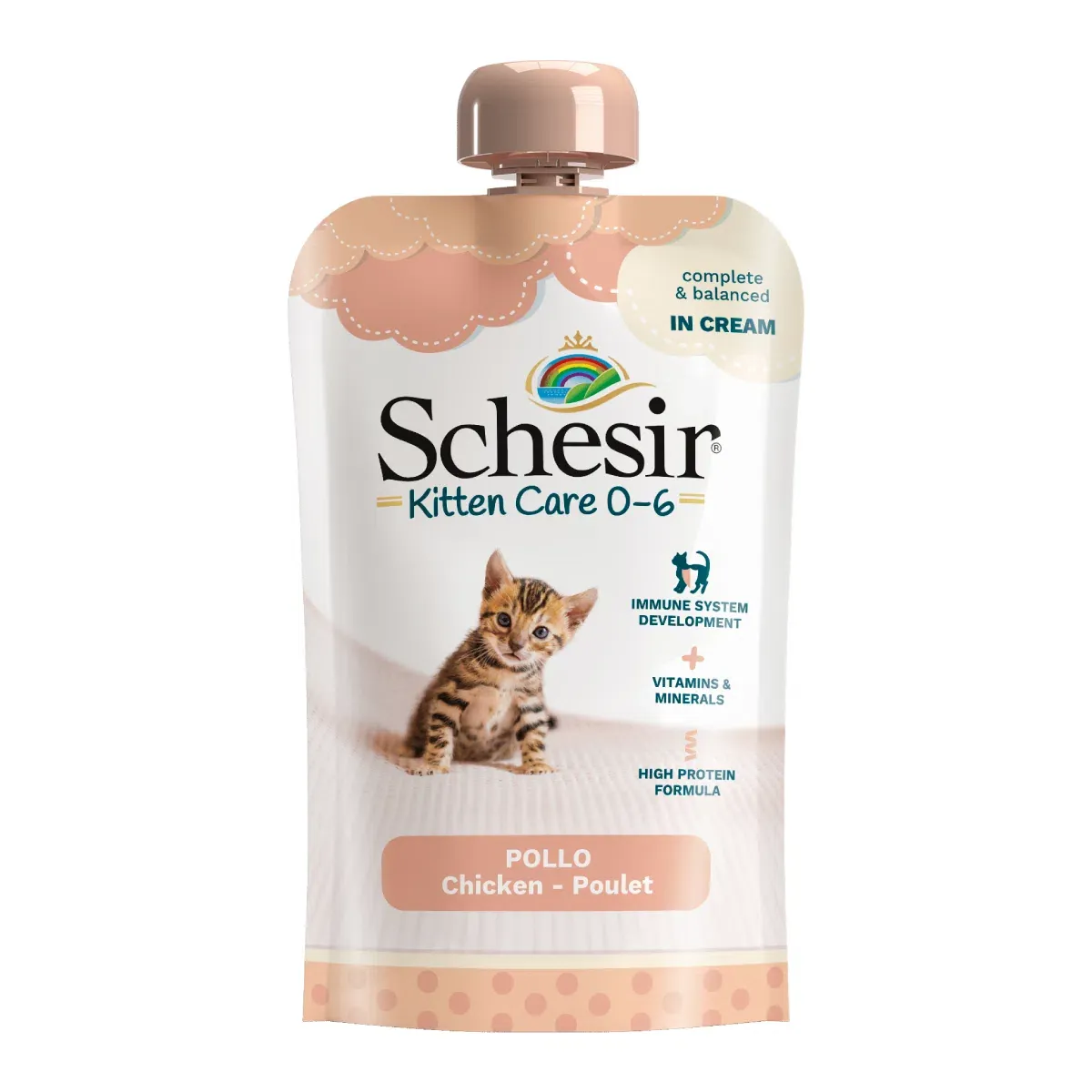Schesir gatto kitten pollo in cream bustina 150 gr