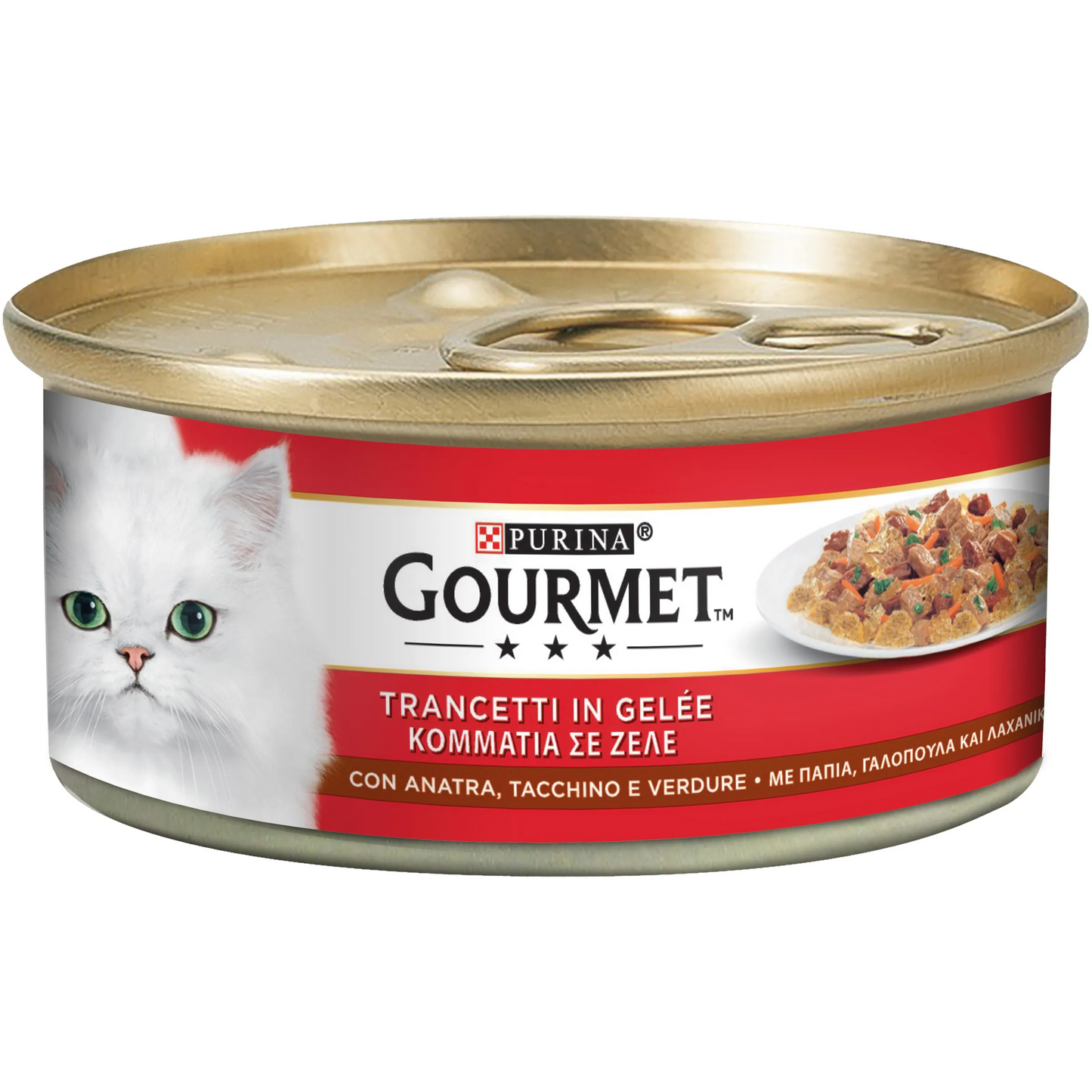 Gourmet trancetti in gelèe con anatra tacchino e verdure gel 195 gr