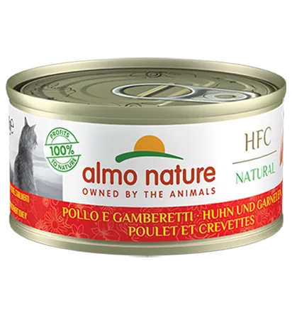 Hfc cat natural pollo e gamberetti lattina 70 gr