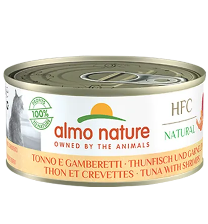 Hfc cat natural tonno e gamberetti lattina 150 gr