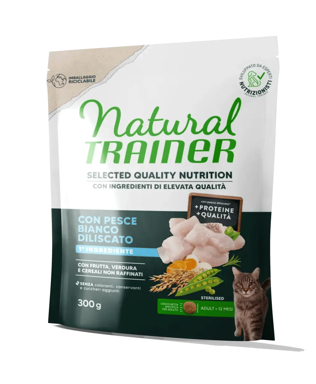 Trainer natural selected cat sterilized pesce 300 gr