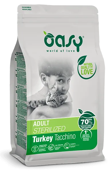 Oasy cat sterilized tacchino 1,5 kg