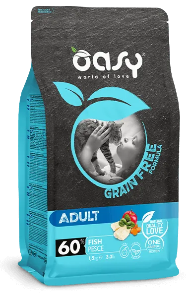 Oasy cat grain free adult pesce 1,5 kg
