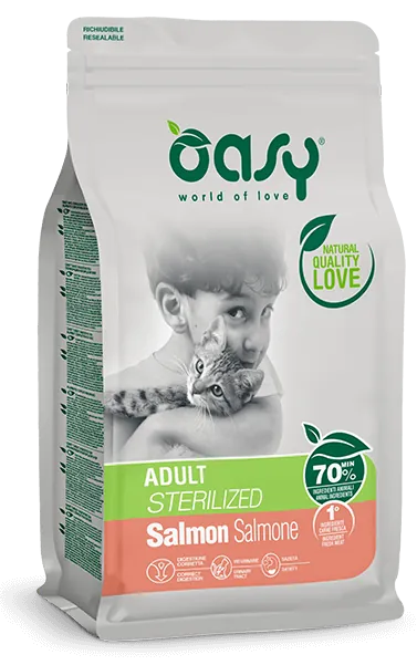 Oasy cat sterilized salmone 300 gr