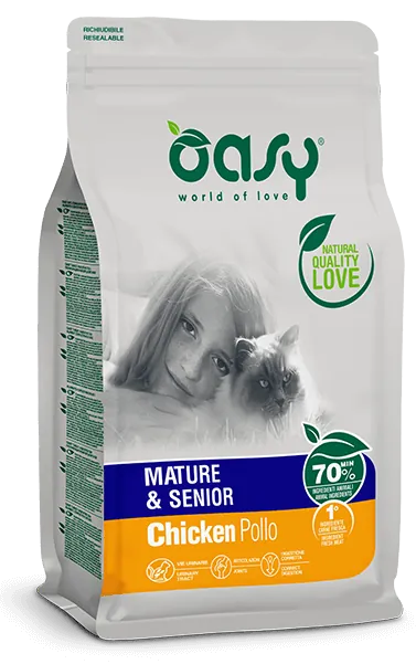 Oasy cat mature pollo 300 gr