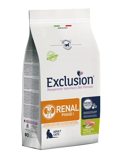 Exclusion cat renal fase i maiale e riso 1,5 kg