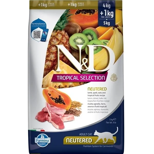 Nd cat tropical selection agnello neutered 4+1 kg
