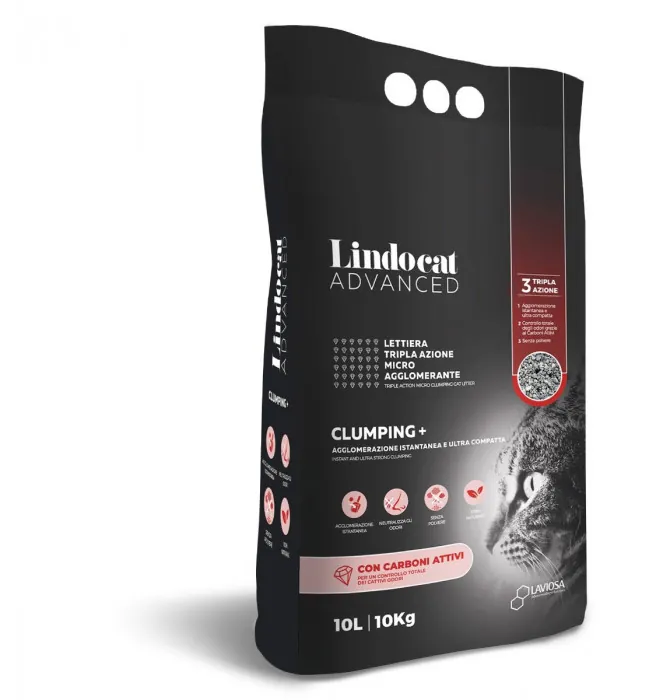 Lindocat advanced clumping plus carboni attivi 10 litri