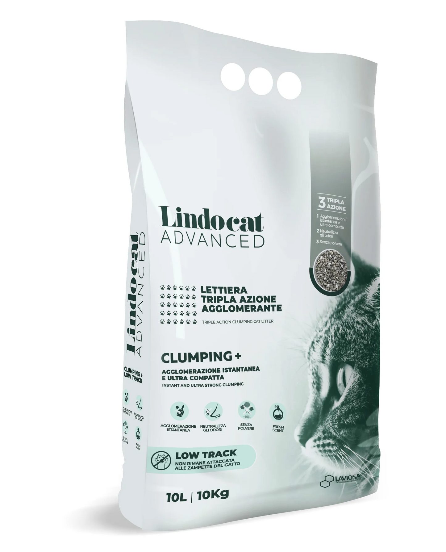 Lindocat advanced clumping plus low track 10 litri