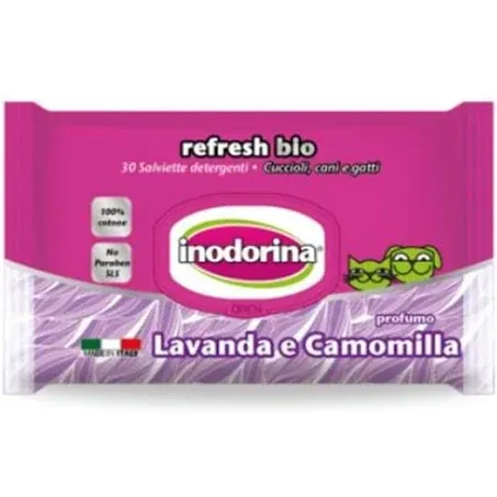 Salviette inodorina bio lavanda e camomilla 30 pz