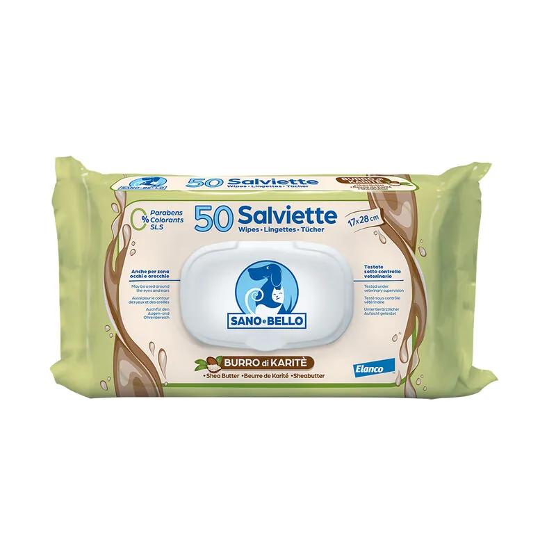 Salviette elanco burro karitè 50 pz