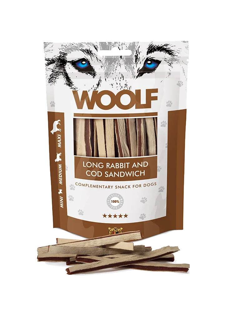 Woolf sandwich di coniglio e merluzzo 100 gr