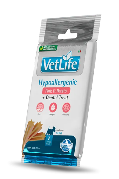 Vet life dog snack hypo maiale e patate adult mini 60 gr