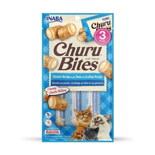 Churu bites cat snack pollo tonno e salmone 3 x 10 gr