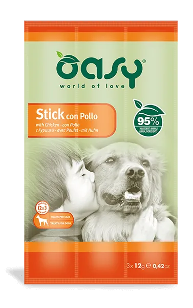 Oasy snack dog stick pollo 3 x 12 gr