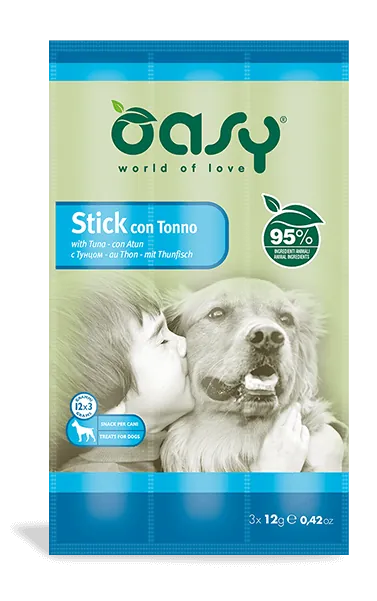 Oasy snack dog stick tonno 3 x 12 gr
