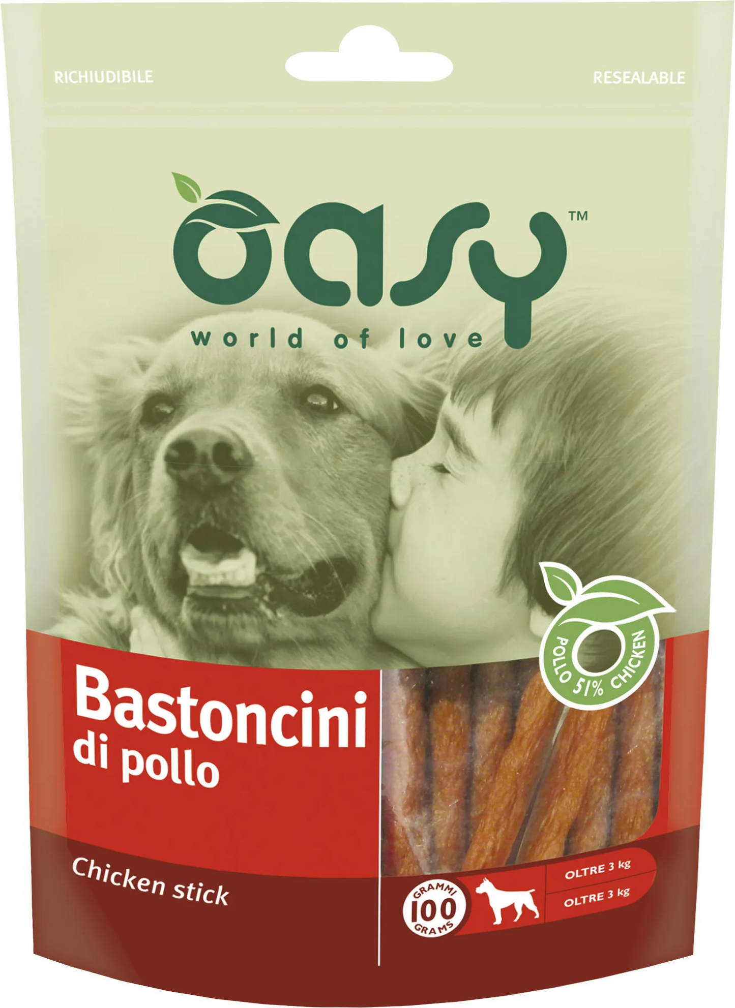 Oasy snack bastoncini pollo 100 gr