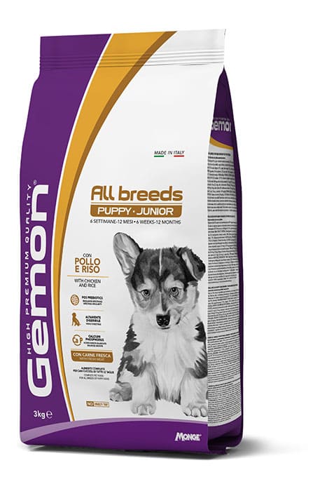 Gemon Pollo E Riso Puppy Junior Cane 3 Kg