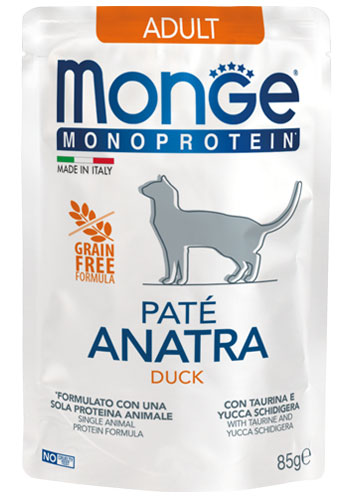 Monge Gatto Pate' Adult Anatra Bustina 85 Gr 28x