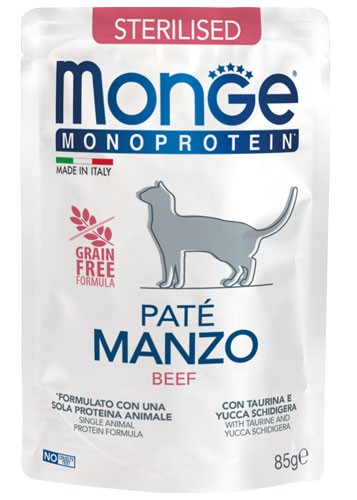 Monge Gatto Pate' Sterilized Manzo Bustina 85 Gr 28x