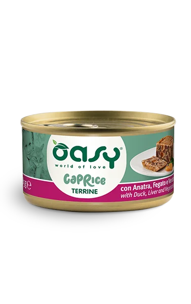 Oasy Gatto Caprice Terrina Anatra E Verdure Lattina 85 Gr 18x