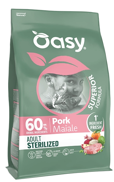 Oasy Gatto Superior Sterilized Maiale 1,5 Kg