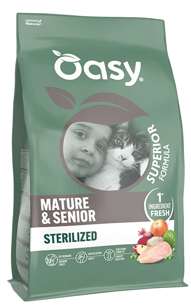 Oasy Gatto Superior Mature e Senior Sterilized Pollo 1,5 Kg