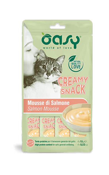 Oasy Snack Gatto Creamy Salmone 4 x 15 Gr