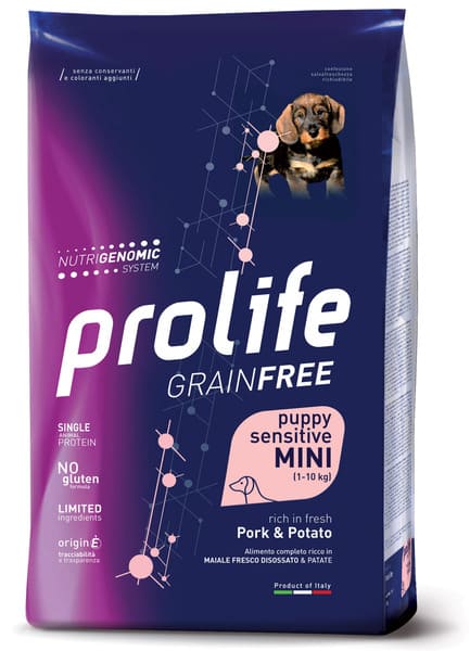 Prolife Cane Maiale E Patate Puppy Mini Grain Free 7 Kg